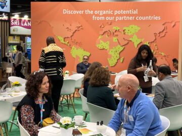 Der Messestand von GIZ und IPD auf der BIOFACH Messe